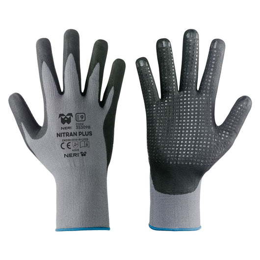 GUANTI NYLON / NITRILE 'NITRAN PLUS' Tg. 8- 12 coppia  - NERI