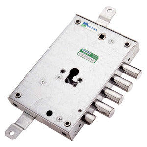 SERRATURA DA APPLICARE TRIPLICE PER PORTE BLINDATE ART. 85.571 Sx E 63 - mm 206 x  136  - MOTTURA