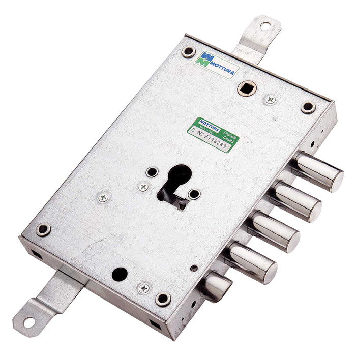SERRATURA DA APPLICARE TRIPLICE PER PORTE BLINDATE ART. 85.571 Sx E 63 - mm 206 x  136  - MOTTURA