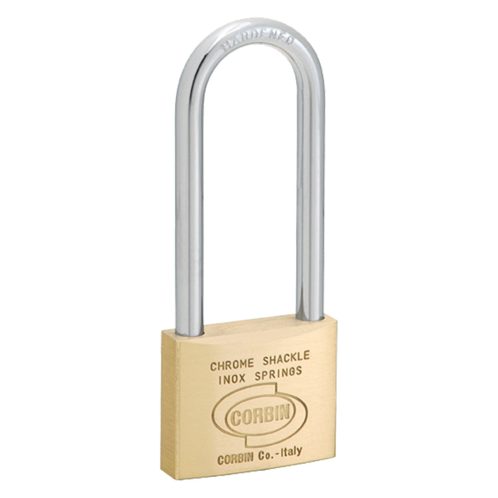 LUCCHETTO RETTANGOLARE ARCO LUNGO mm 50 - cifratura unica  - CORBIN