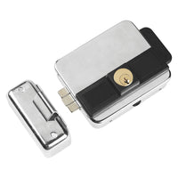 SERRATURA ELETTRICA DA APPLICARE PER CANCELLI 'MULTIPLA' E 50 > 70 cilindro fisso - zincata  - CORNI