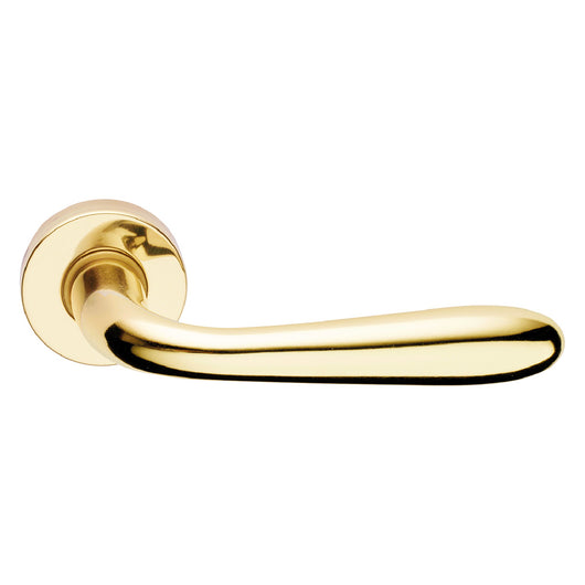 MANIGLIA PORTA BLINDATA ROSETTA TONDA 'GOCCIA' Dx - lucido verniciato  - FORME