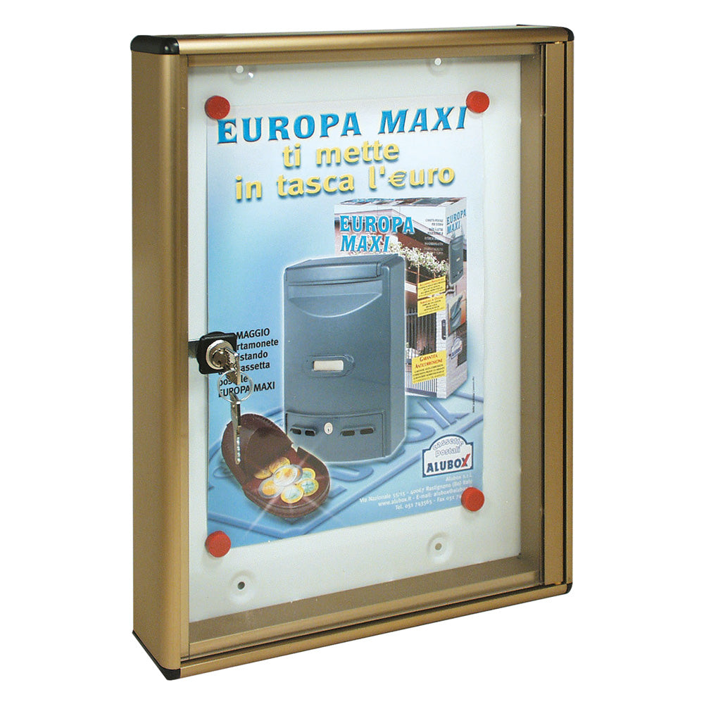 BACHECA PORTA AVVISI 1 FOGLIO cm 30 x 5 x 40 - bronzo  - ALUBOX
