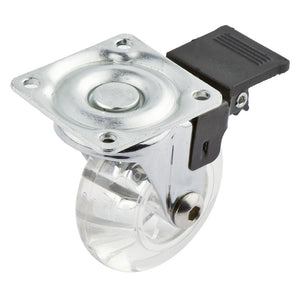 RUOTA PER MOBILI TRASPARENTE CON FRENO Ã¸ 50- 12 pezzi