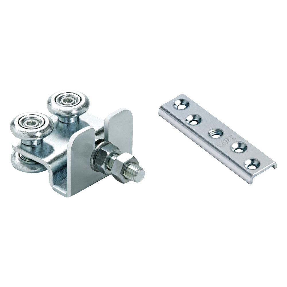 CARRELLO A 4 CUSCINETTI CON PIASTRA ART.40/24+42 piastrina ricambio 10 MA  - COMUNELLO