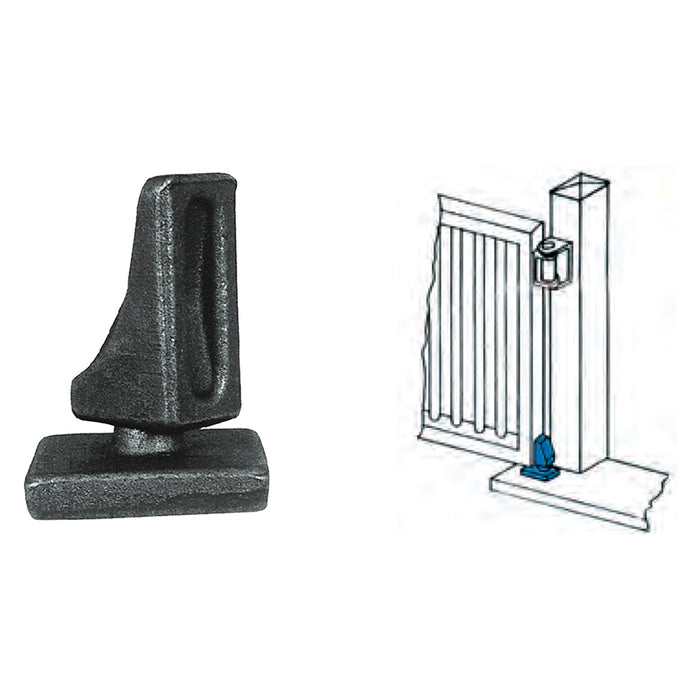 PERNO E PIASTRA SFERICA PER CARDINE ART.105-20 base mm 60x70 - piastra mm 80x40- 10 pezzi  - COMUNELLO