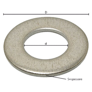 RONDELLA PIANA COMUNE M 4  - 0,9 x  9 x  4,5 mm - 70 centinaio