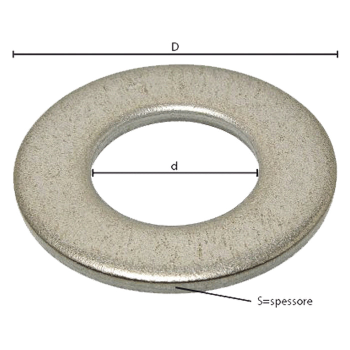 RONDELLA PIANA COMUNE M 12 - 2,7 x  24 x  13 mm - 8 centinaio