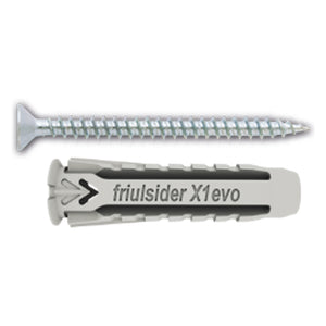 TASSELLO NYLON 'X1 EVO' CON VITE TPS TRUCIOLARE mm 6 x 30 - vite 4,5 x 40- 100 pezzi  - FRIULSIDER