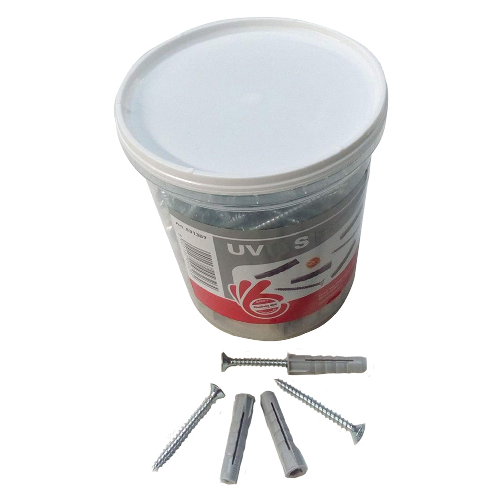 TASSELLO NYLON CON VITE 'UV' Ø 8 x 40 + vite 5 x 50mm (140 pz)  - FISCHER