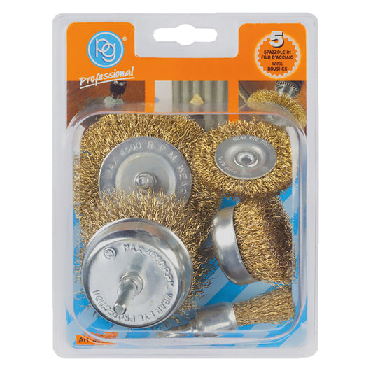 SET SPAZZOLE PER TRAPANO set 5 pezzi  - PG