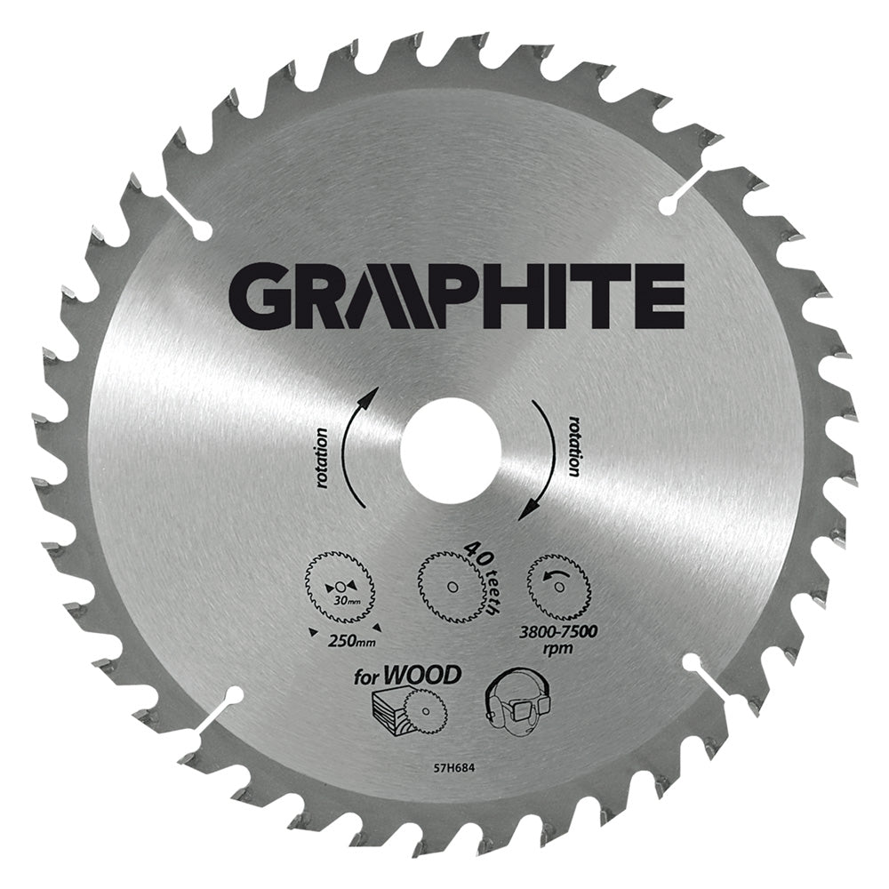 DISCO PER SEGA CIRCOLARE ø 185 mm - foro 30 mm  - GRAPHITE