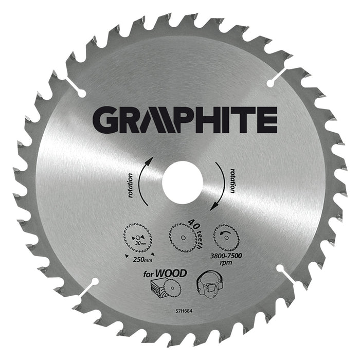 DISCO PER SEGA CIRCOLARE ø 185 mm - foro 30 mm  - GRAPHITE