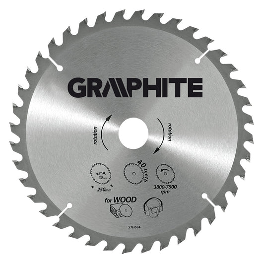DISCO PER SEGA CIRCOLARE ø 205 mm - foro 30 mm  - GRAPHITE
