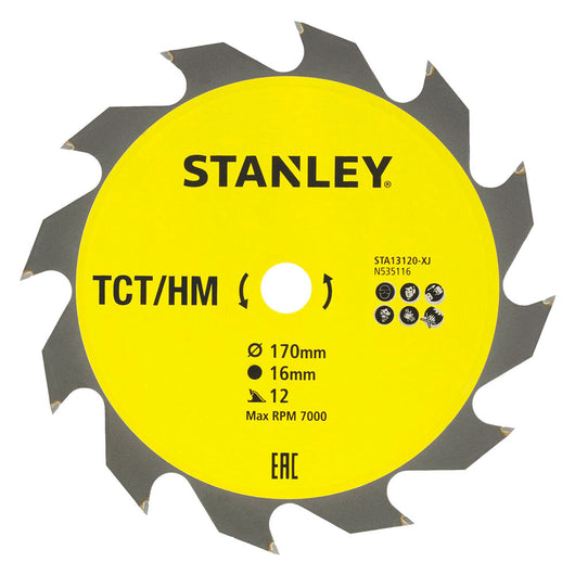 LAMA PER SEGA CIRCOLARE 'DENTI GRANDI' ø 170 mm - foro 16 mm  - STANLEY