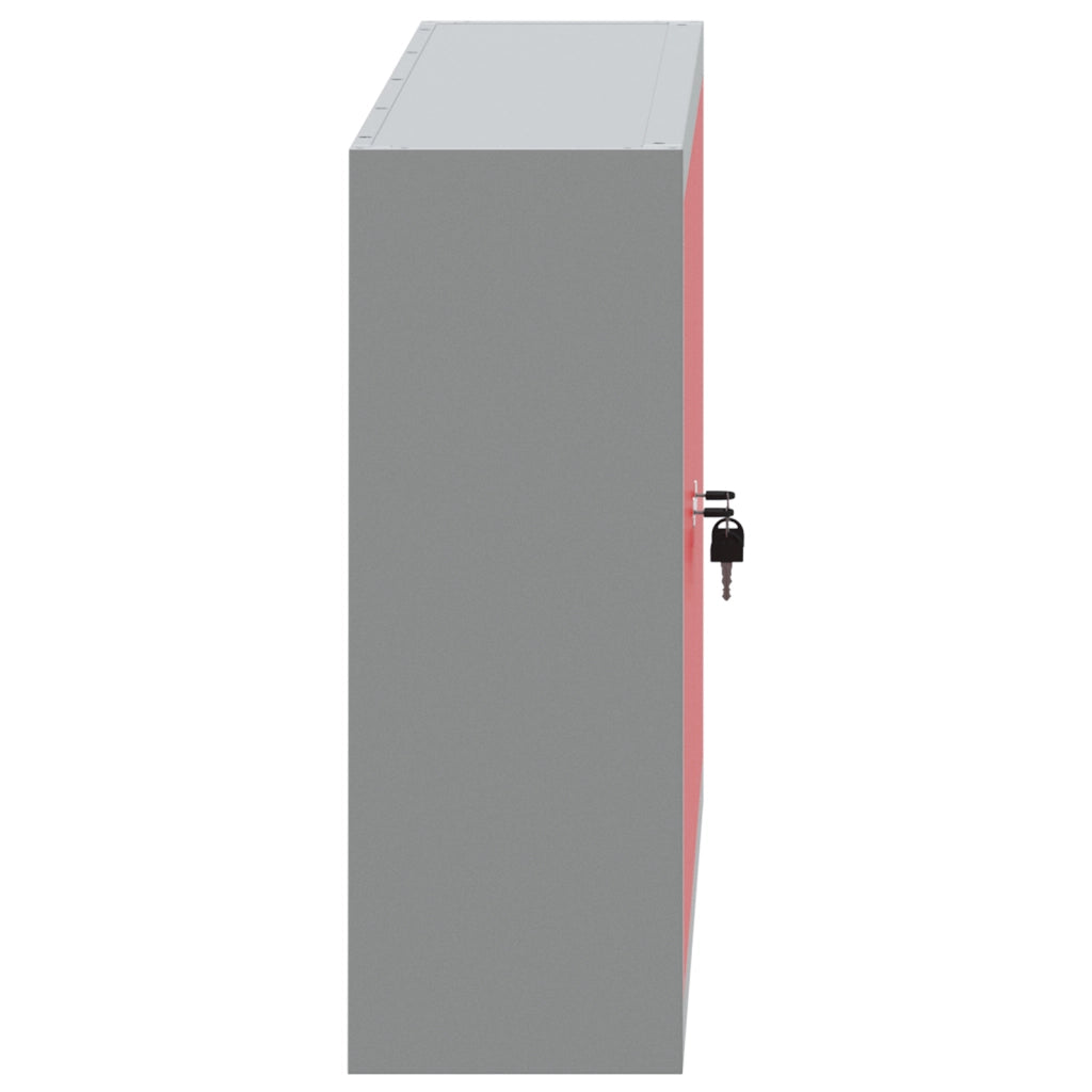 Armadio per attrezzi a muro  Rosso 100x20x55 cm Acciaio