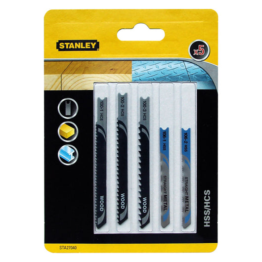 LAMA PER SEGHETTO ALTERNATIVO SET MISTO HCS (3 pz) + HSS (2 pz) - blister  - STANLEY