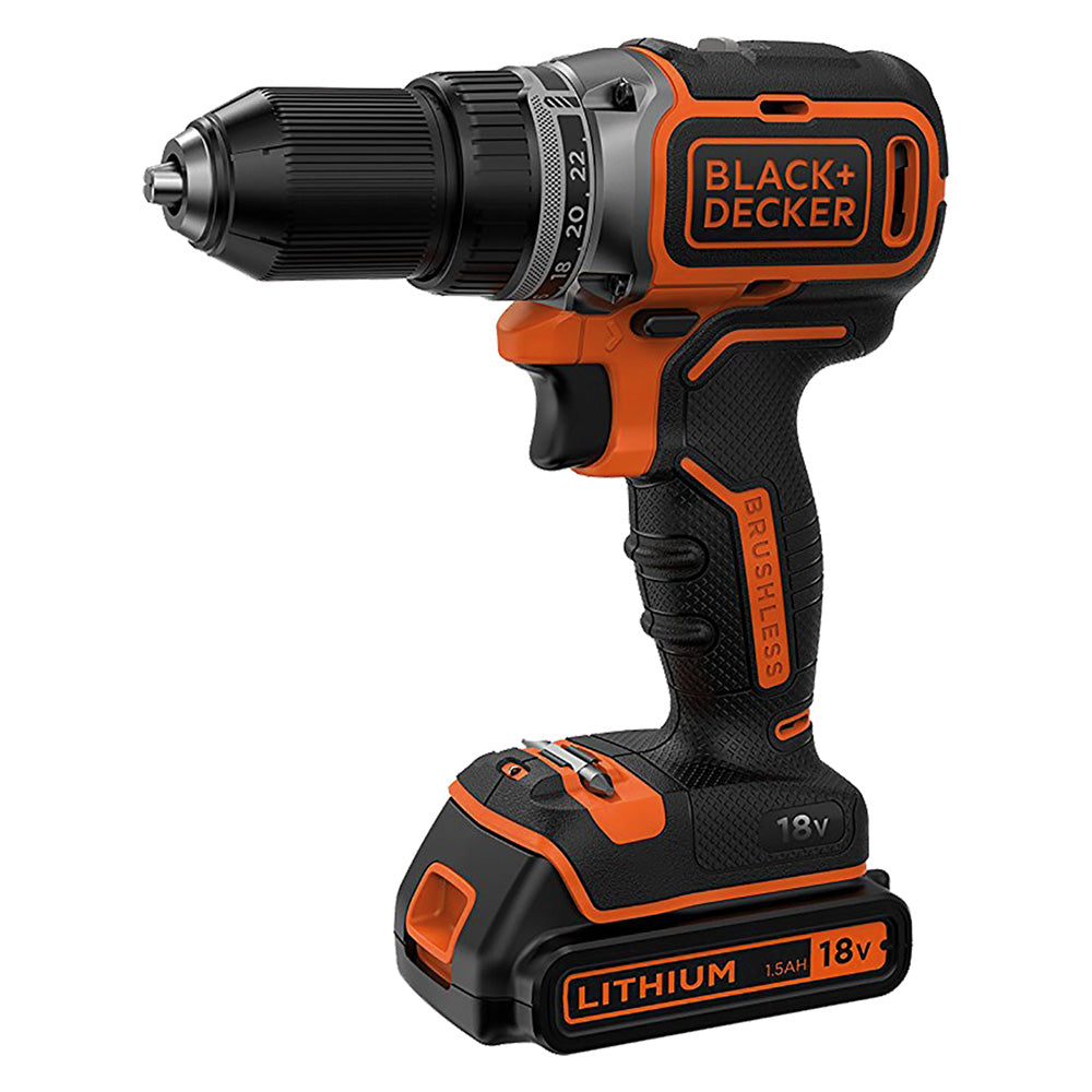 TRAPANO AVVITATORE A BATTERIA CON PERCUSSIONE 'BL186K-QW' 18V - 1,5 ah Litio  - BLACK DECKER