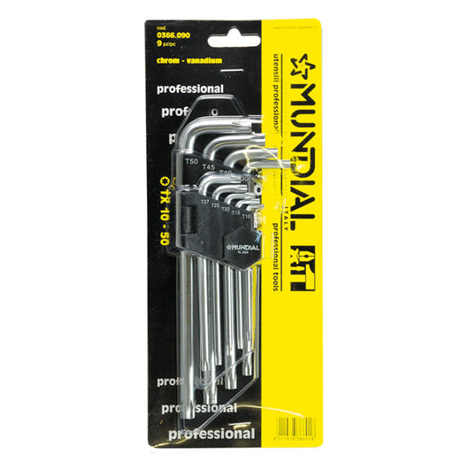 CHIAVI TORX IN SERIE CON FORO (T10-T50) 9 pezzi  - MUNDIAL