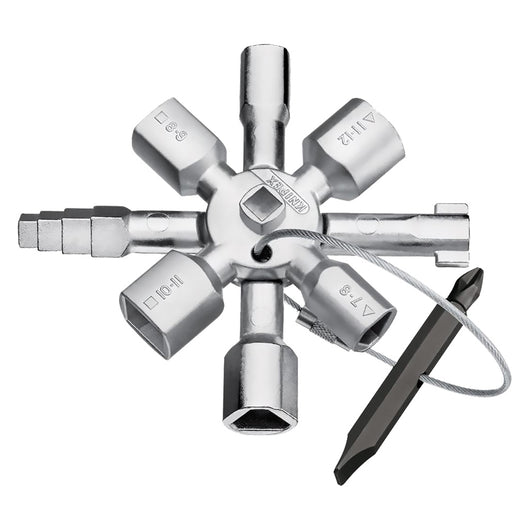 CHIAVE A CROCE PER CASSETTE/ARMADI tipo universale - 10 profili  - KNIPEX