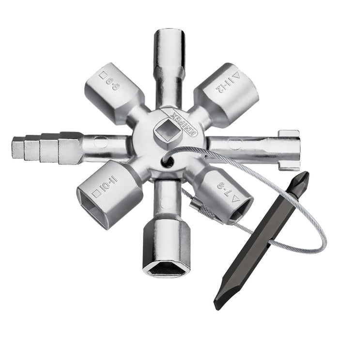 CHIAVE A CROCE PER CASSETTE/ARMADI tipo universale - 10 profili  - KNIPEX