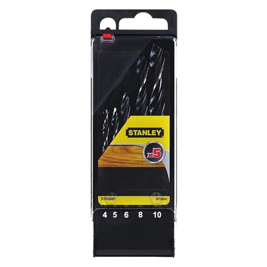 PUNTA ELICOIDALE PER LEGNO IN SET set 5 pz (da mm 4 a 10)  - STANLEY