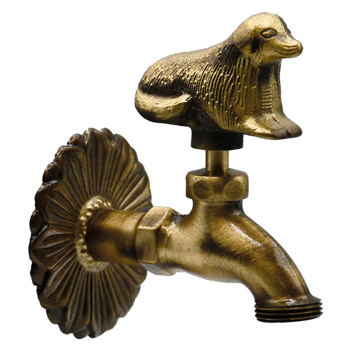 RUBINETTO ORNAMENTALE 'CANE' 1/2 con maniglia e rosone  - LIF