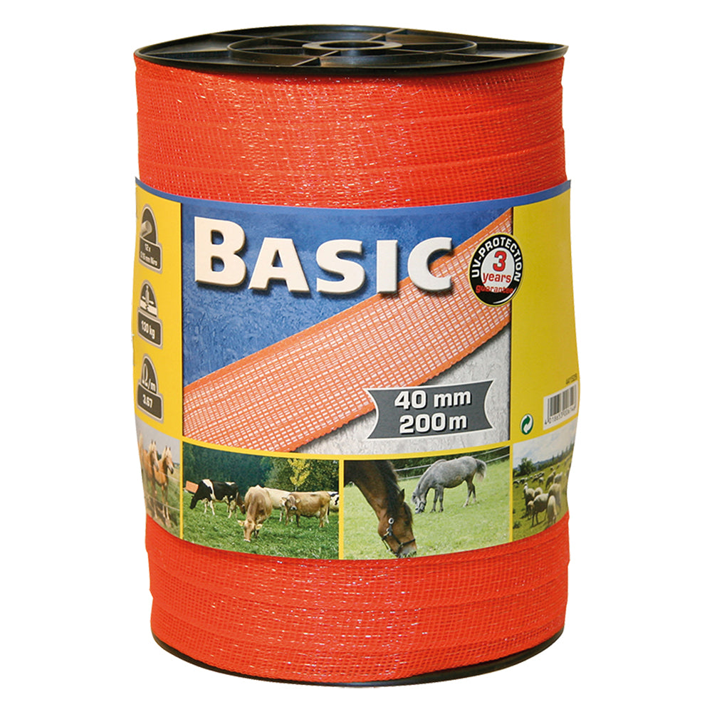 FETTUCCIA ELETTRICA H 40 mm - 12 fili - mt. 200 arancio  - ALBERT KERBL