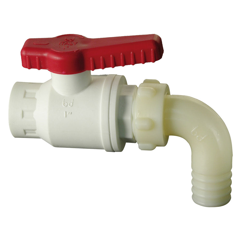 RUBINETTO A SFERA CON PORTAGOMMA CURVO 1 x 30  - BUCCHI