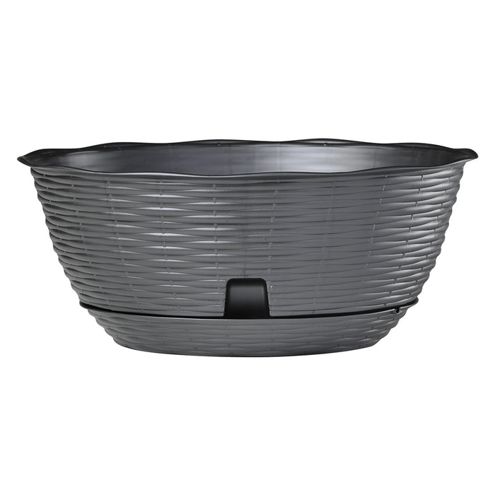 CIOTOLA PER FIORI 'PAGLIA' Ø cm 20xh.8,5  lt.1,6 - antracite- 12 pezzi  - BAMA