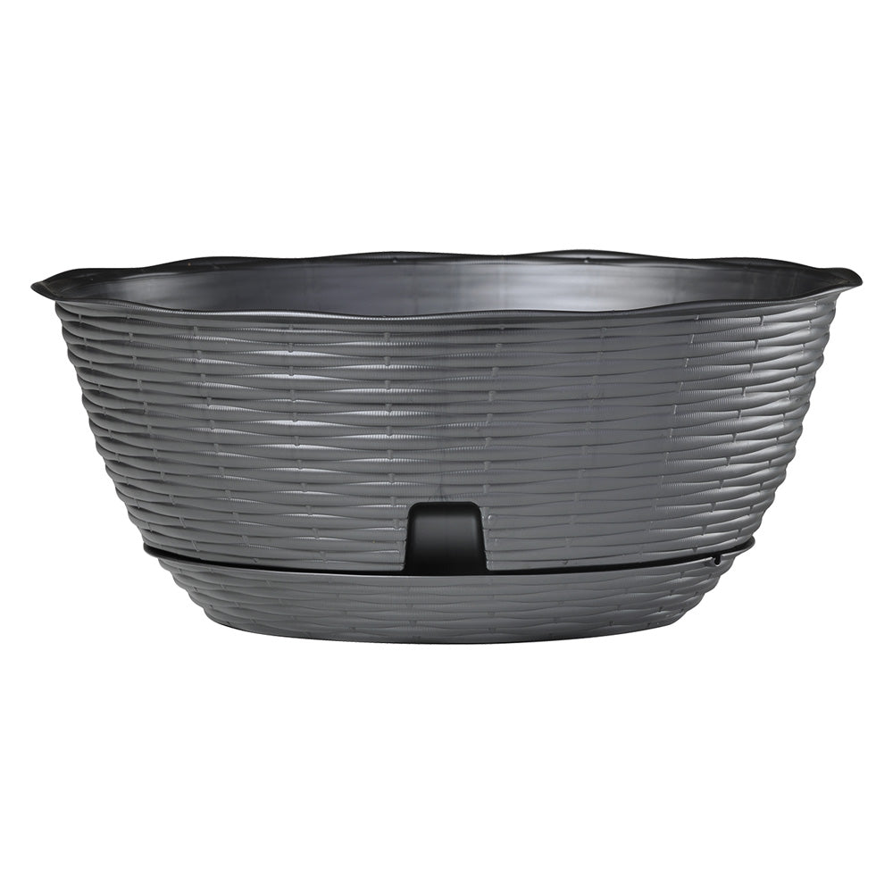 CIOTOLA PER FIORI 'PAGLIA' Ø cm 40xh.17 lt.12,5 - antracite- 10 pezzi  - BAMA