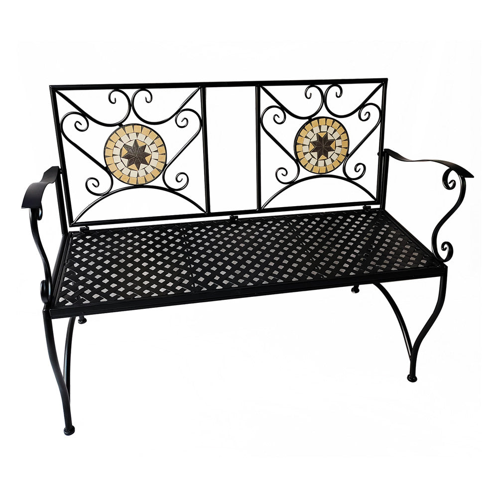 PANCHINA DECORO MOSAICO 'ESMERALDA' cm 116 x 56 x h.90  - LIF