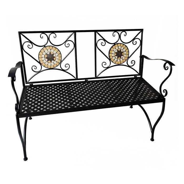 PANCHINA DECORO MOSAICO 'ESMERALDA' cm 116 x 56 x h.90  - LIF