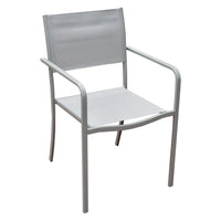 SEDIA ACCIAIO CON BRACCIOLI 'ALBIO' tessuto tortora  - LIF