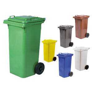 BIDONE IMMONDIZIA CARRELLATO Lt. 240 - cm 73 x 58 x 106 verde  - ICS