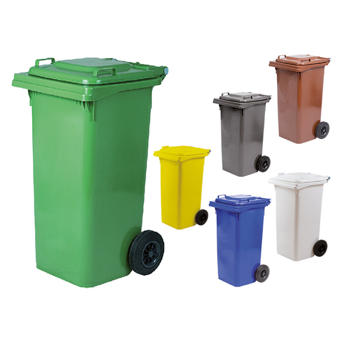 BIDONE IMMONDIZIA CARRELLATO Lt. 240 - cm 73 x 58 x 106 blu  - ICS