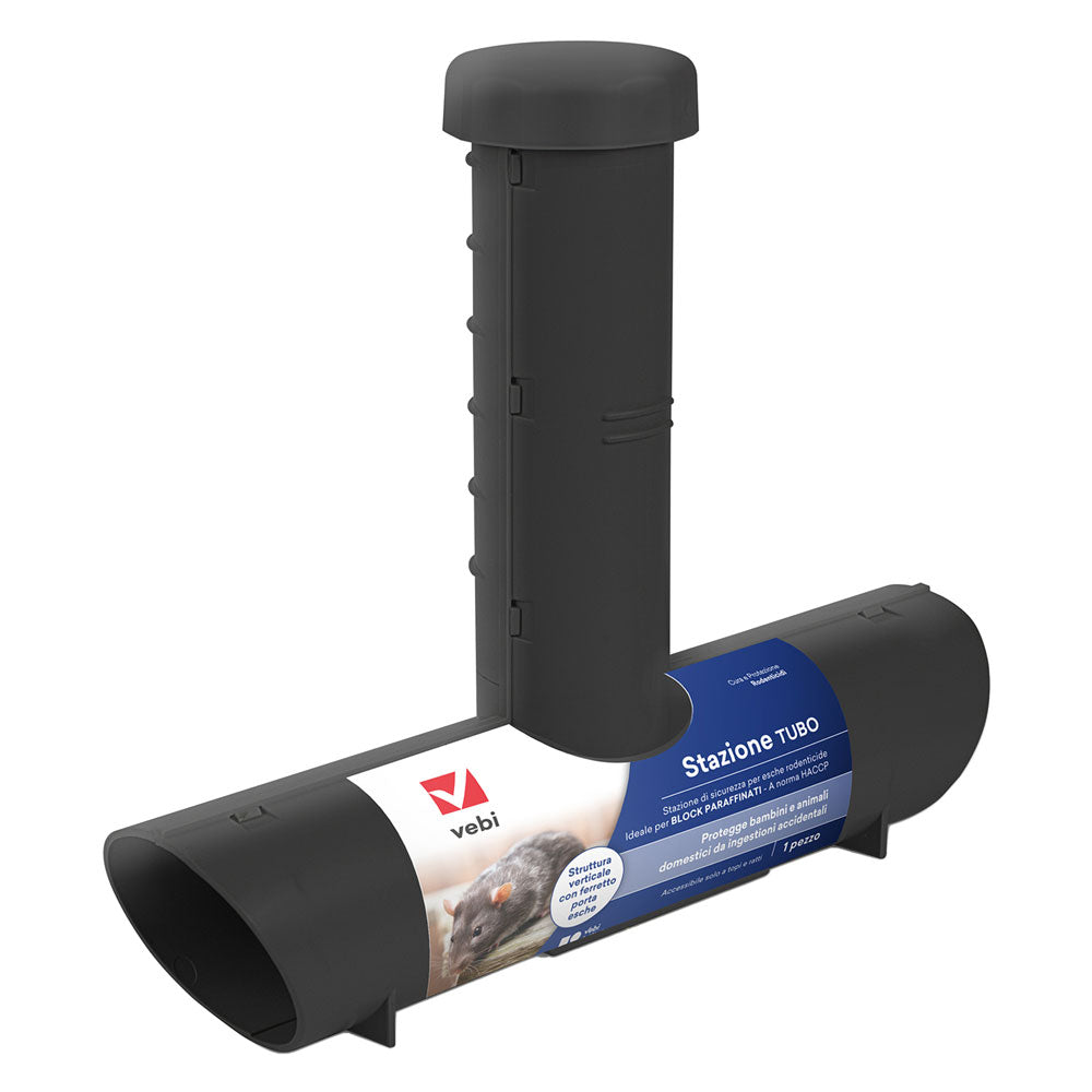 STAZIONE DI SICUREZZA PER ESCHE RODENTICIDE Tubo - cm. 28 x 6,1 x 23,5  - VEBI