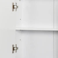 Armadietto Bagno a 2 Ante con Specchiera e Ripiano Regolabile in MDF, 48x14.5x45cm, Bianco