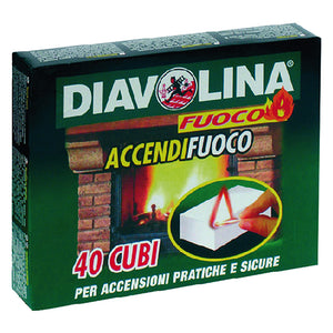 DIAVOLINA 'ACCENDIFUOCO' 40 cubi - art. 15300- 24 confezione  - DIAVOLINA