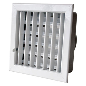 GRIGLIA AERAZIONE AD INCASSO PER CAMINI cm 14 x 13 foro 11,1 x  11,1 - Ø 8  - LA VENTILAZIONE