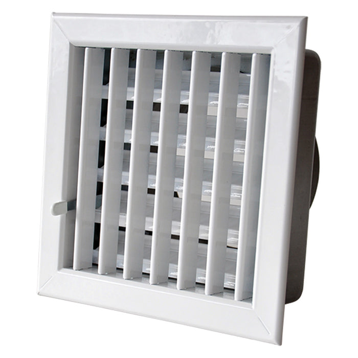 GRIGLIA AERAZIONE AD INCASSO PER CAMINI cm 14 x 13 foro 11,1 x  11,1 - Ø 8  - LA VENTILAZIONE