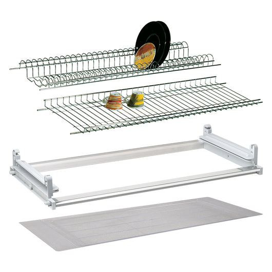 Scolapiatti Pensile Cucina Kit Completo Acciaio Cromato 86 cm