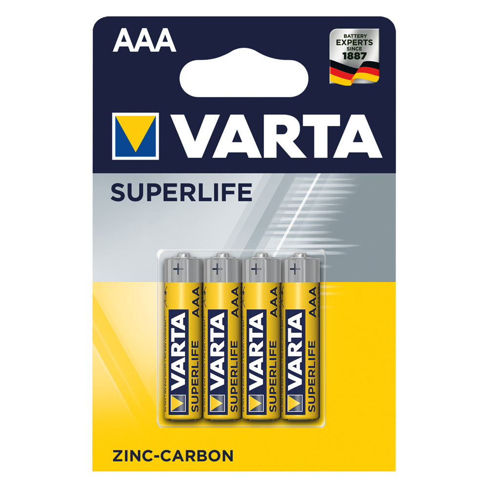 PILA MINISTILO SUPERLIFE 'RO3P' Pz 4 - 1,5 V - AAA- 12 blister  - VARTA