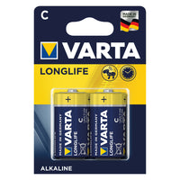 PILA MEZZA TORCIA LONGLIFE 'LR14' Pz 2 - 1,5 V - C- 10 blister  - VARTA