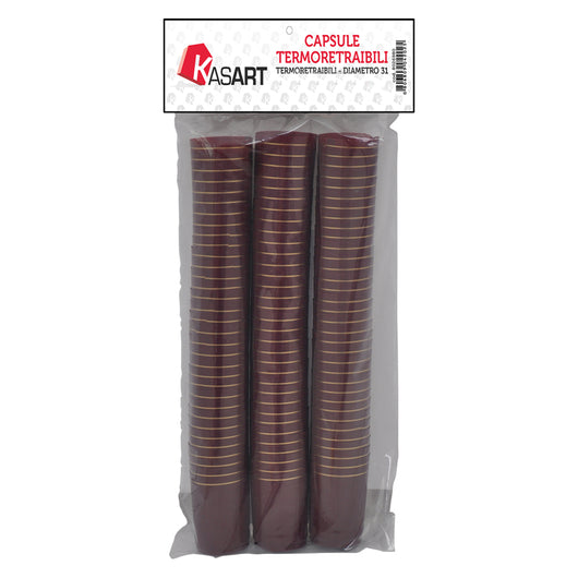 CAPSULE TERMORETRAIBILI PER BOTTIGLIE SPUMANTE bordeaux - Ø 33 x  h 55 mm  - KASART
