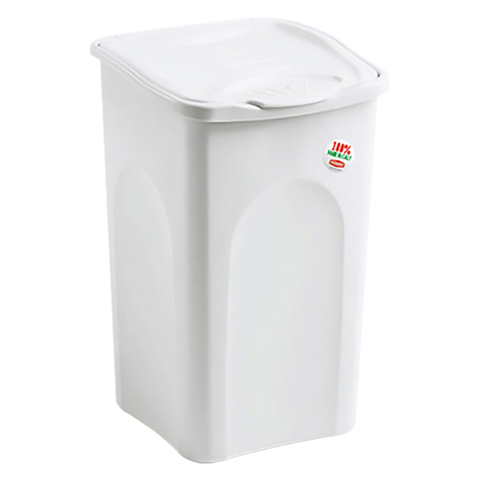 PORTABIANCHERIA TUTTO CHIUSO 'PRIMAVERA' Lt.50 cm 37 x 37 x H 56 bianco  - STEFANPLAST