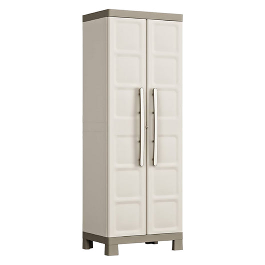 Armadio Alto in Resina con 4 Ripiani Regolabili e Chiusura Lucchettabile Colore Grigio e Nero Excellence Keter