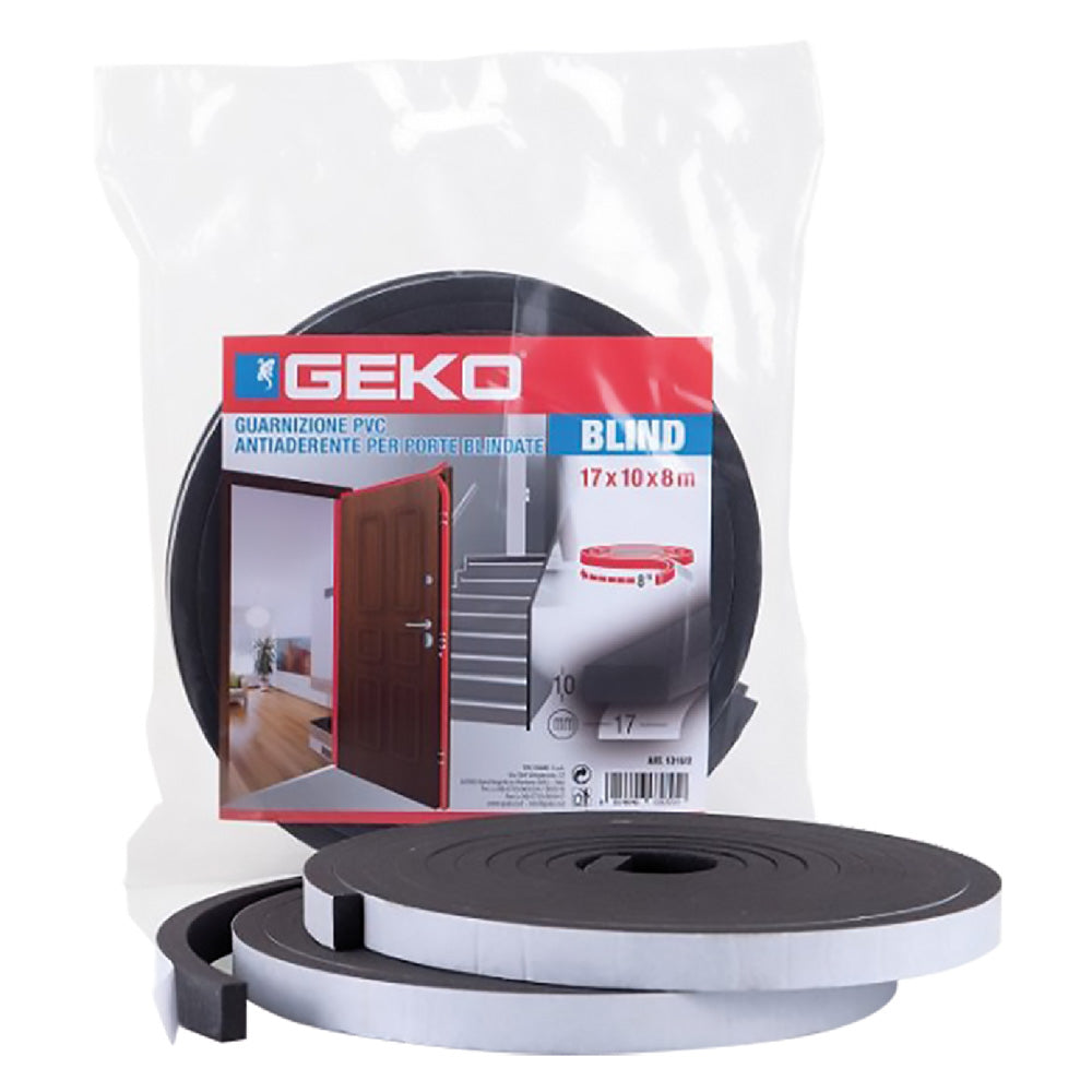 PARAFREDDO IN PVC PER PORTE BLINDATE 'BLIND' mm 17 x 10 - mt. 8 antracite  - GEKO