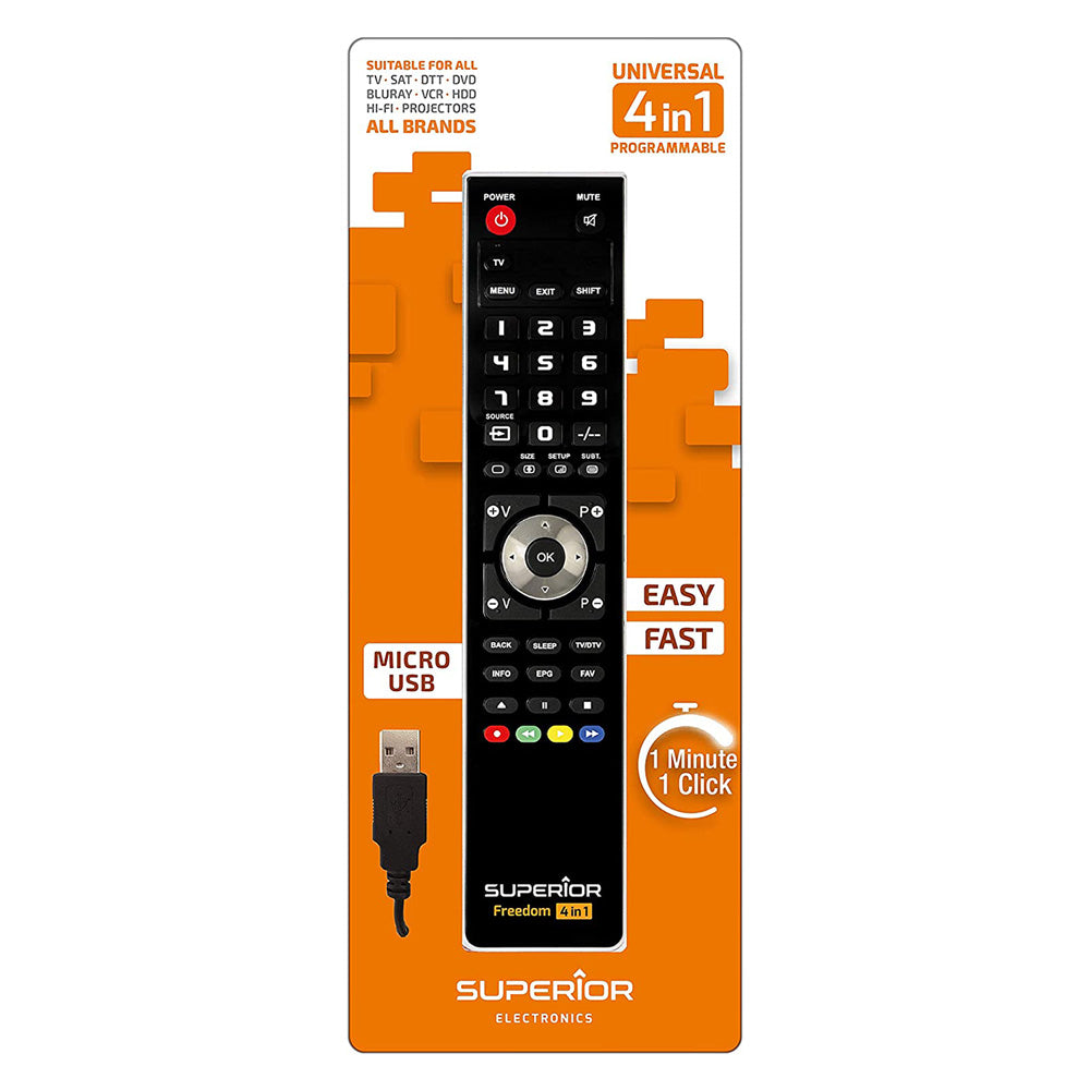 TELECOMANDO UNIVERSALE USB 'FREEDOM' 4 in 1 controllo 4 dispositivi  - SUPERIOR