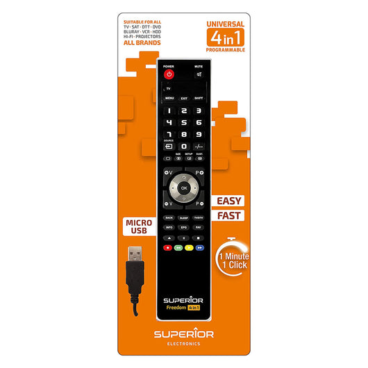 TELECOMANDO UNIVERSALE USB 'FREEDOM' 4 in 1 controllo 4 dispositivi  - SUPERIOR